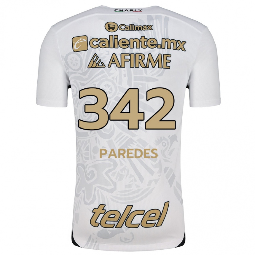 Hombre Fútbol Camiseta Santiago Paredes #342 Blanco Negro 2ª Equipación 2024/25