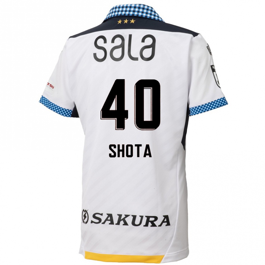 Hombre Fútbol Camiseta Shota Kaneko #40 Blanco Negro 2ª Equipación 2024/25