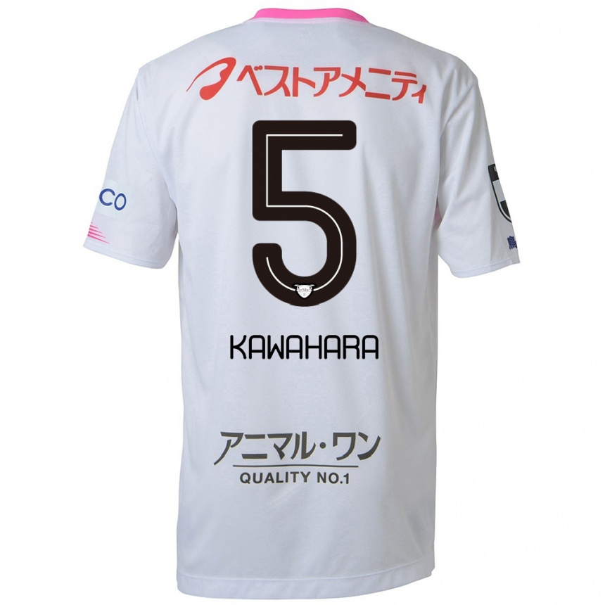 Hombre Fútbol Camiseta So Kawahara #5 Blanco Azul Rosa 2ª Equipación 2024/25