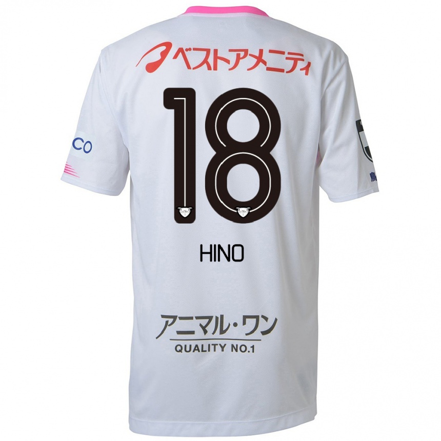 Hombre Fútbol Camiseta Shota Hino #18 Blanco Azul Rosa 2ª Equipación 2024/25