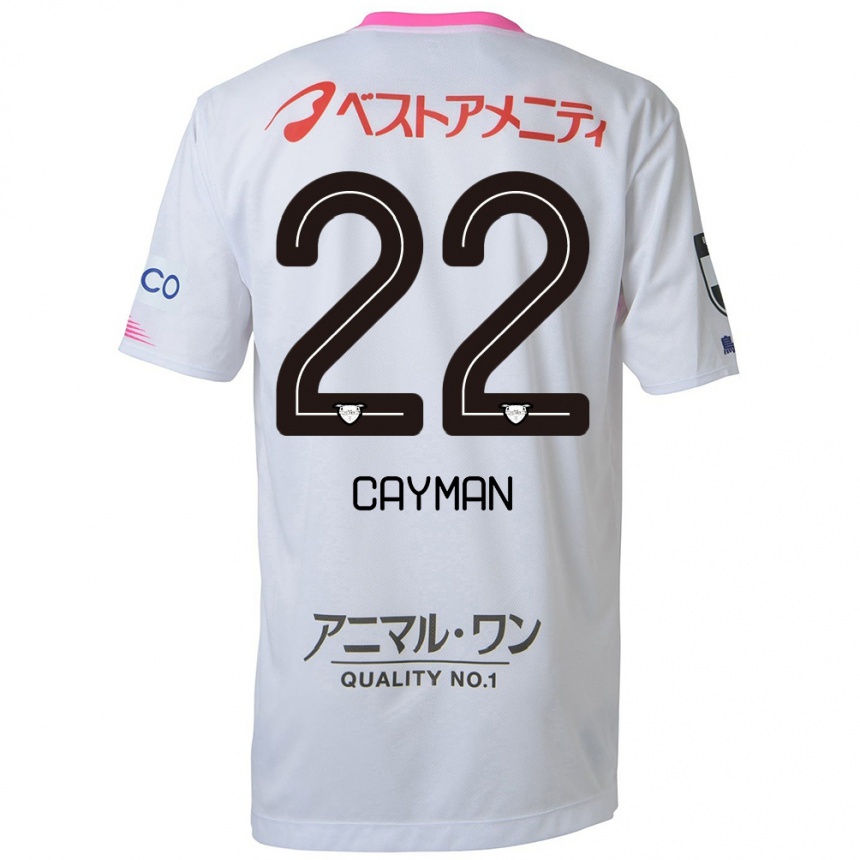 Hombre Fútbol Camiseta Cayman Togashi #22 Blanco Azul Rosa 2ª Equipación 2024/25