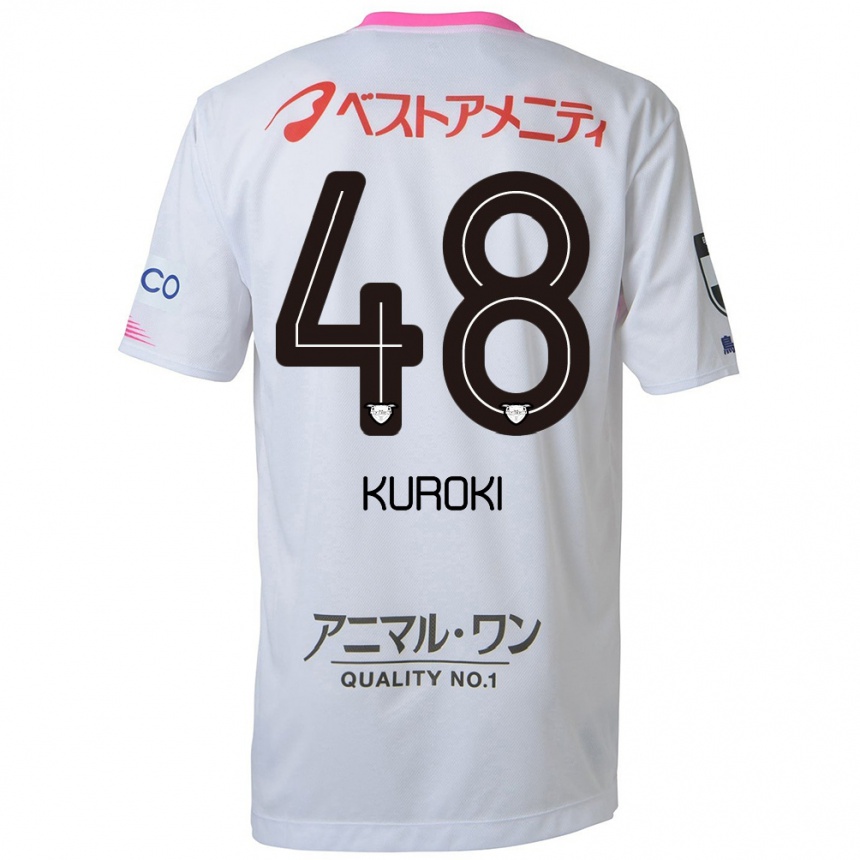 Hombre Fútbol Camiseta Yuya Kuroki #48 Blanco Azul Rosa 2ª Equipación 2024/25