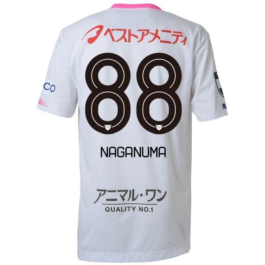 Hombre Fútbol Camiseta Yoichi Naganuma #88 Blanco Azul Rosa 2ª Equipación 2024/25