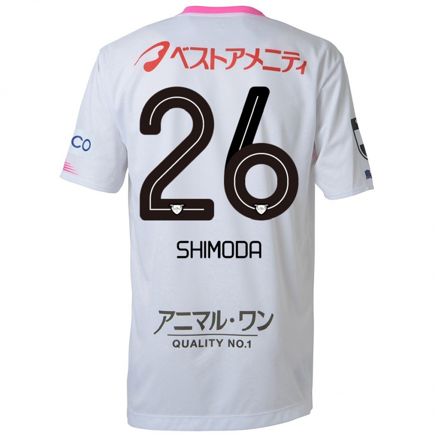 Hombre Fútbol Camiseta Yuta Shimoda #26 Blanco Azul Rosa 2ª Equipación 2024/25