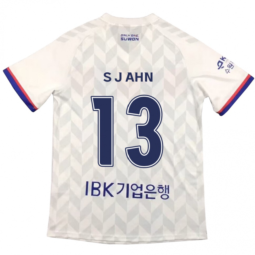 Hombre Fútbol Camiseta Jun-Su Ahn #13 Blanco Azul 2ª Equipación 2024/25