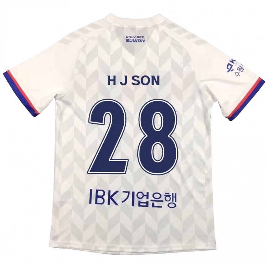 Hombre Fútbol Camiseta Jun-Ho Son #28 Blanco Azul 2ª Equipación 2024/25