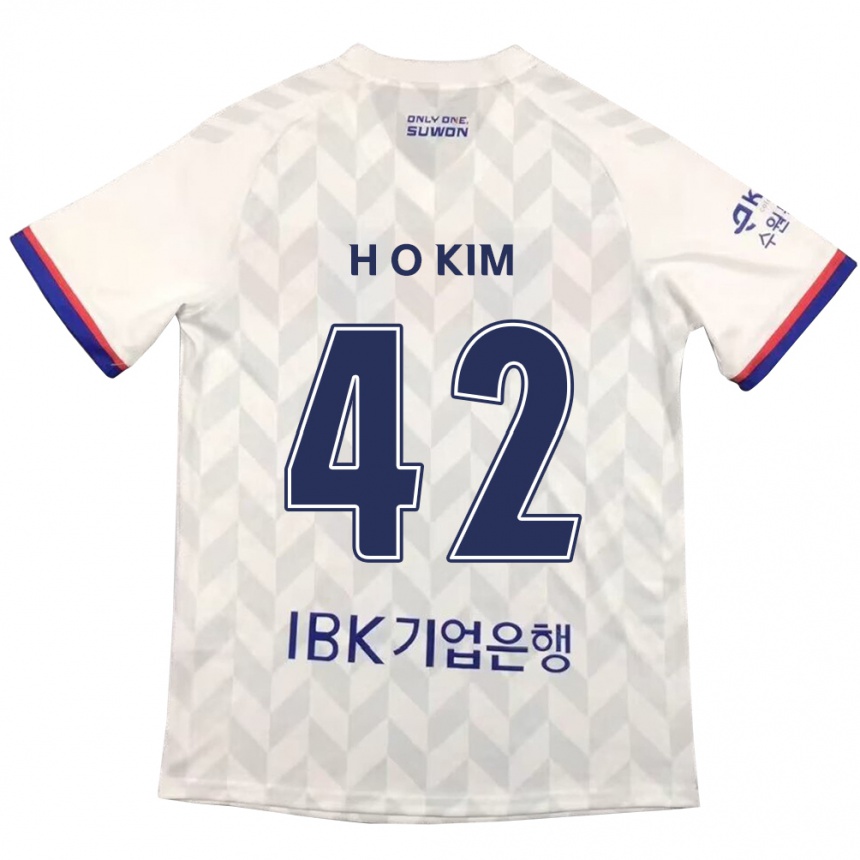 Hombre Fútbol Camiseta One-Hyung Kim #42 Blanco Azul 2ª Equipación 2024/25