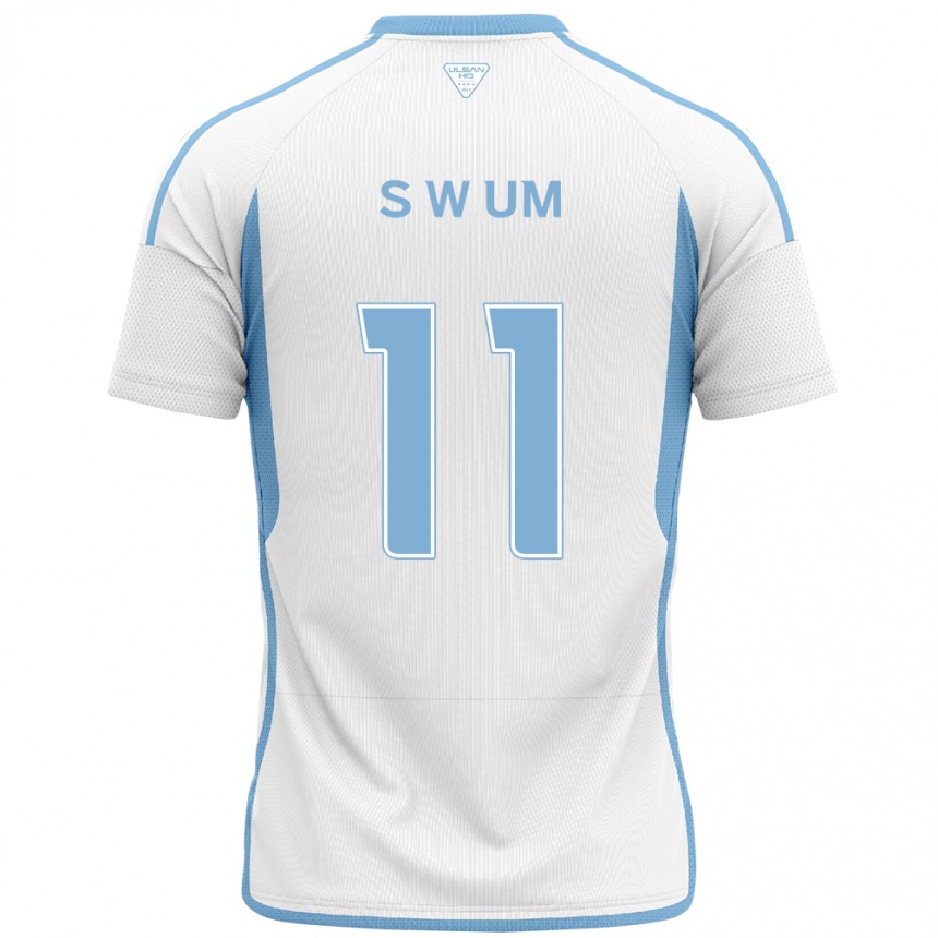 Hombre Fútbol Camiseta Won-Sang Um #11 Blanco Azul 2ª Equipación 2024/25