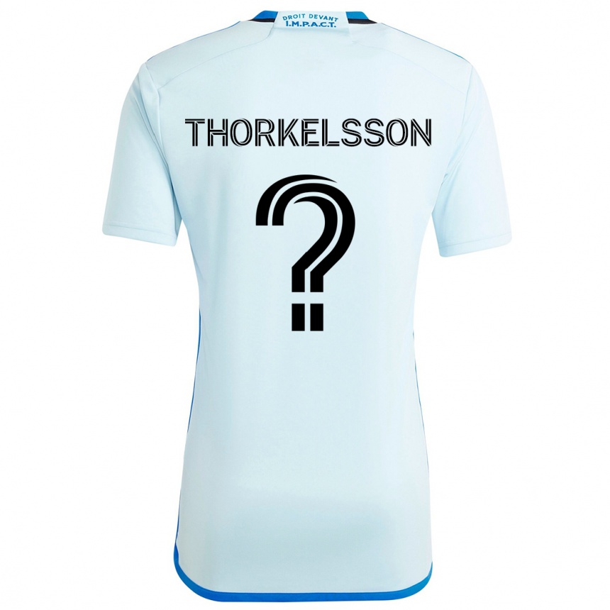 Hombre Fútbol Camiseta Róbert Orri Thorkelsson #0 Azul Hielo 2ª Equipación 2024/25