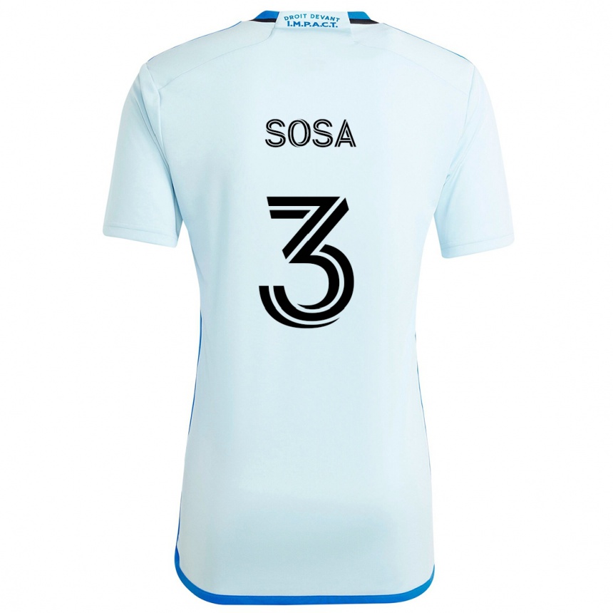 Hombre Fútbol Camiseta Joaquín Sosa #3 Azul Hielo 2ª Equipación 2024/25