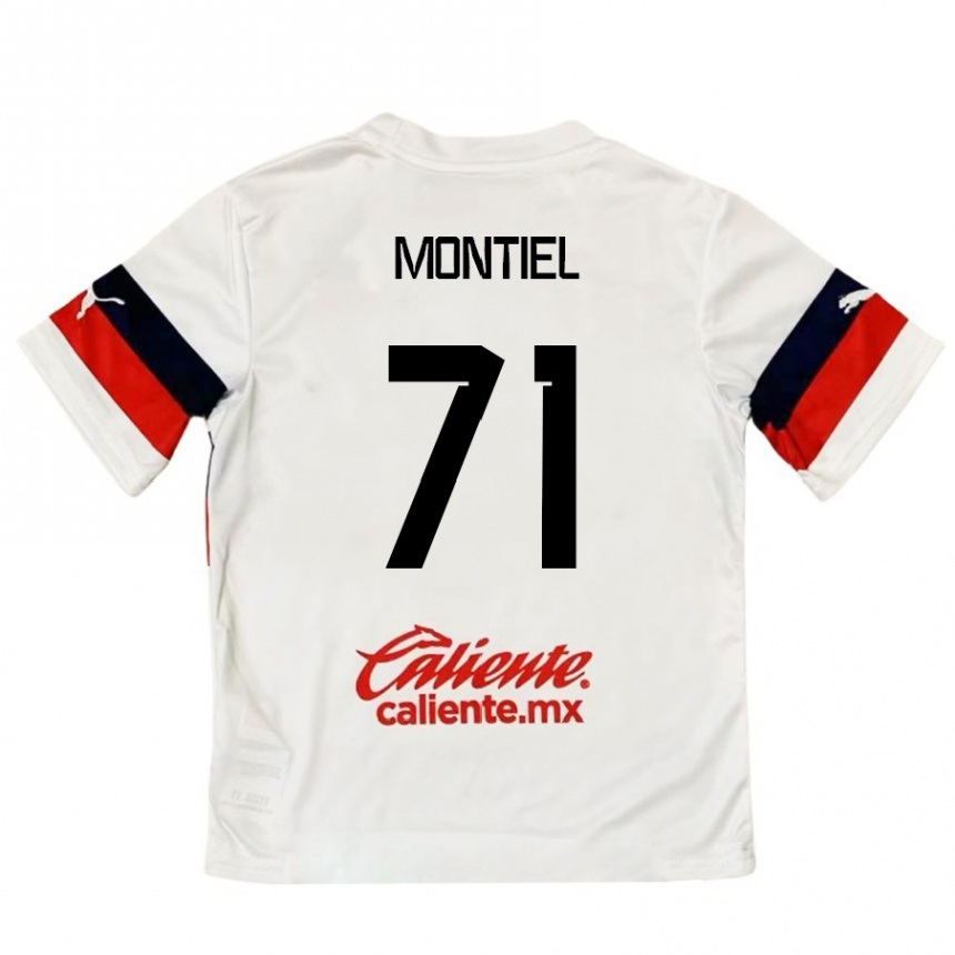 Hombre Fútbol Camiseta Erick Montiel #71 Blanco Rojo 2ª Equipación 2024/25