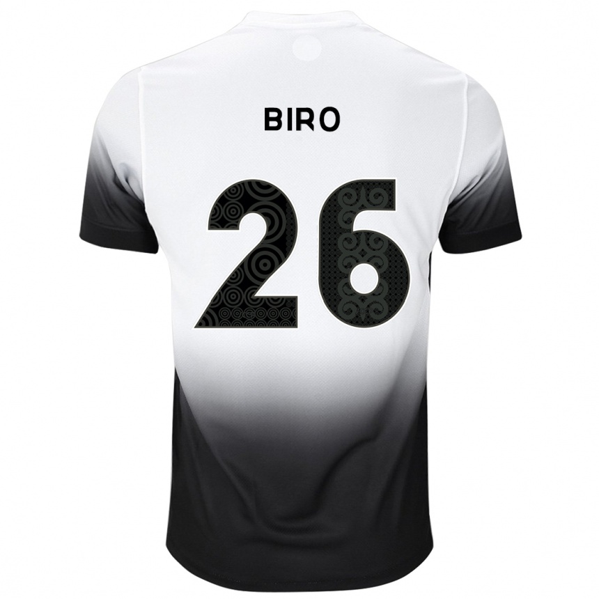 Mujer Fútbol Camiseta Biro #26 Blanco Negro 1ª Equipación 2024/25