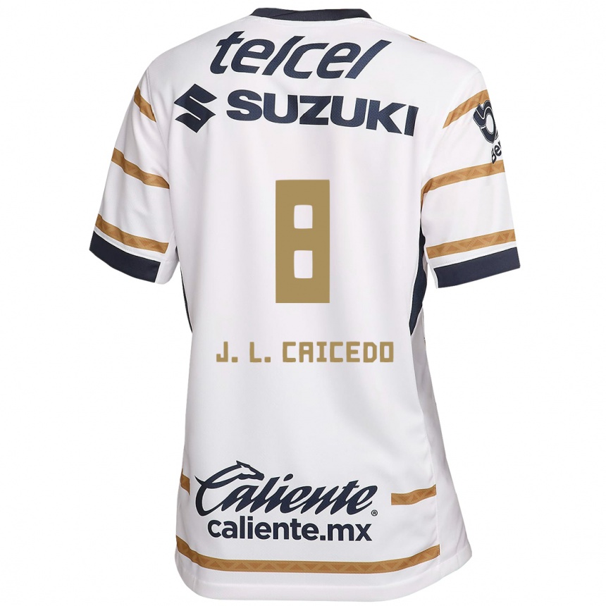 Mujer Fútbol Camiseta José Caicedo #8 Obsidiana Blanca 1ª Equipación 2024/25