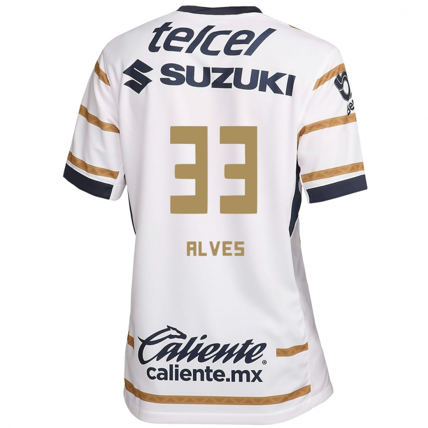 Mujer Fútbol Camiseta Dani Alves #33 Obsidiana Blanca 1ª Equipación 2024/25