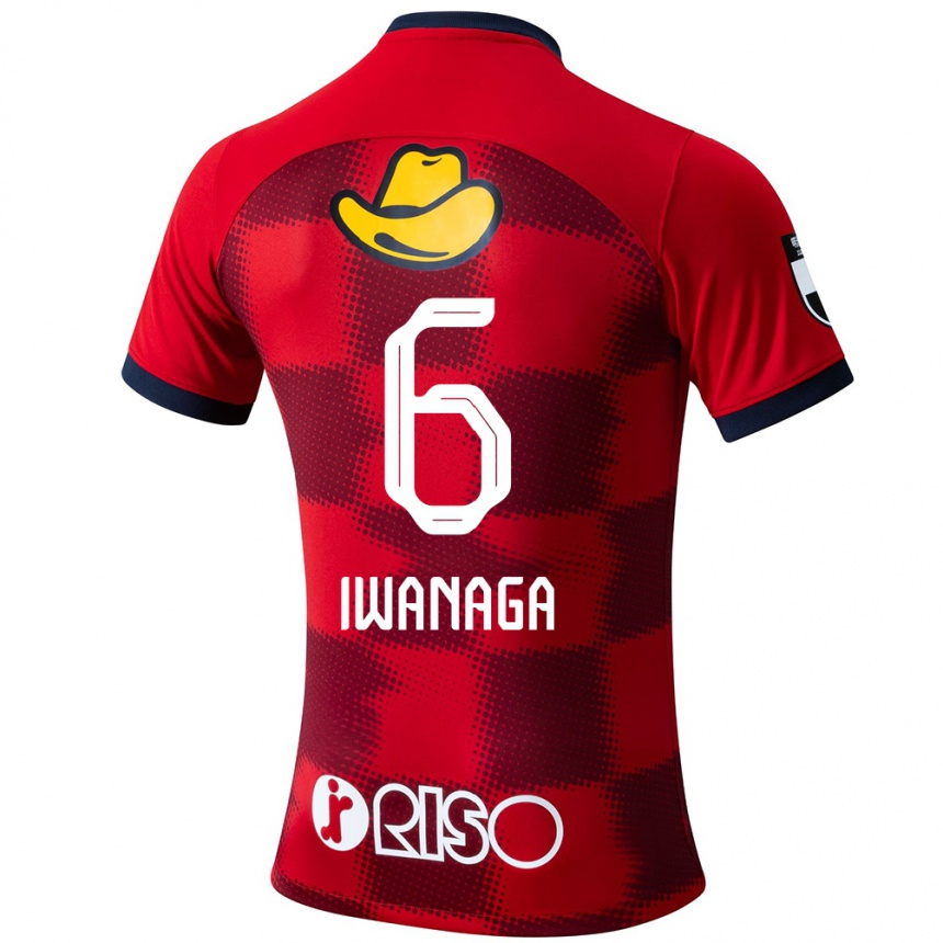 Mujer Fútbol Camiseta Yoshiki Iwanaga #6 Rojo Azul Blanco 1ª Equipación 2024/25