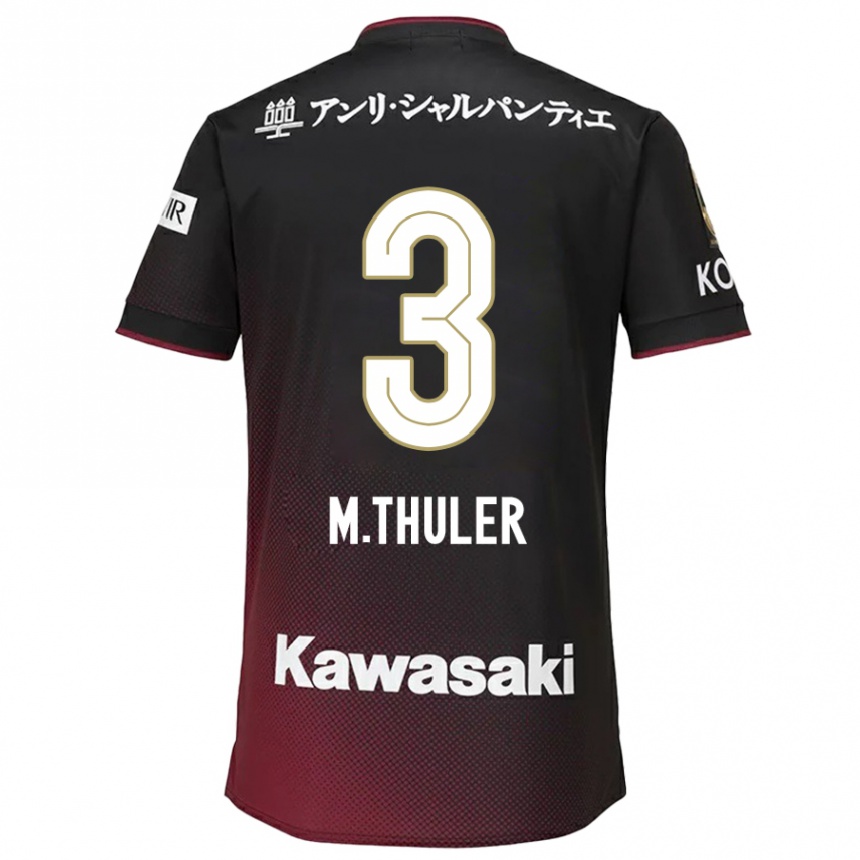 Mujer Fútbol Camiseta Thuler #3 Negro Rojo 1ª Equipación 2024/25