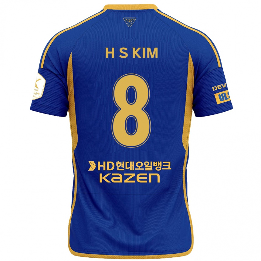 Mujer Fútbol Camiseta Seung-Hyun Kim #8 Azul Amarillo 1ª Equipación 2024/25