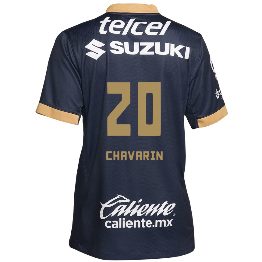 Mujer Fútbol Camiseta Aerial Chavarin #20 Obsidiana Dorada Blanca 2ª Equipación 2024/25