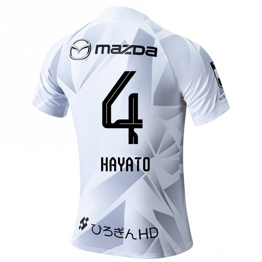 Mujer Fútbol Camiseta Hayato Araki #4 Blanco Gris Negro 2ª Equipación 2024/25