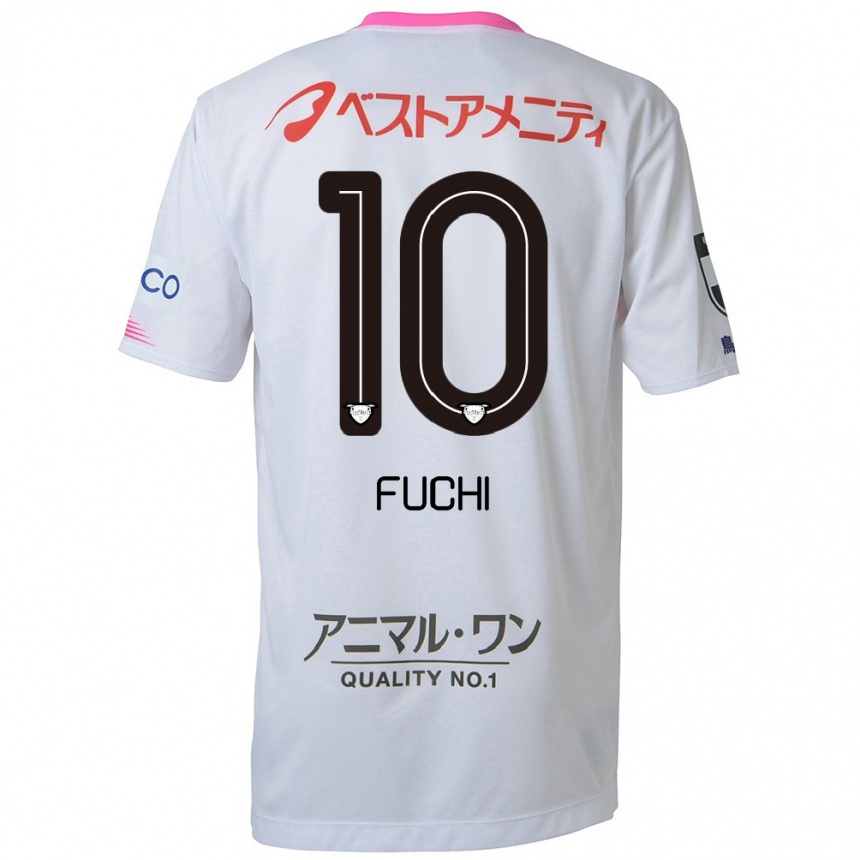 Mujer Fútbol Camiseta Fuchi Honda #10 Blanco Azul Rosa 2ª Equipación 2024/25