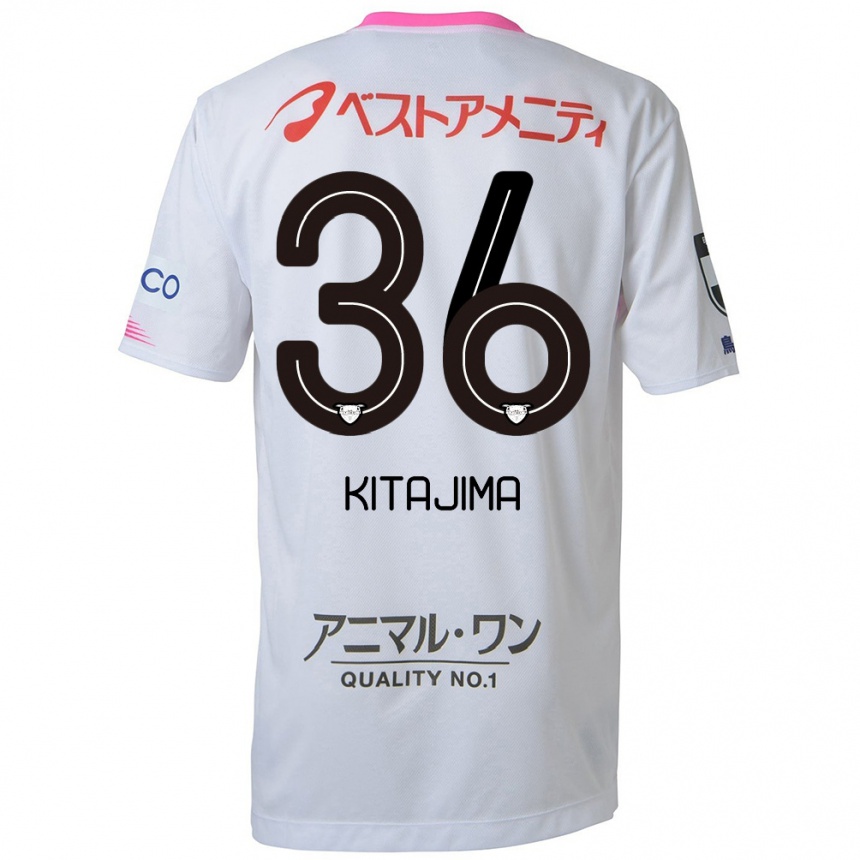 Mujer Fútbol Camiseta Fumiya Kitajima #36 Blanco Azul Rosa 2ª Equipación 2024/25