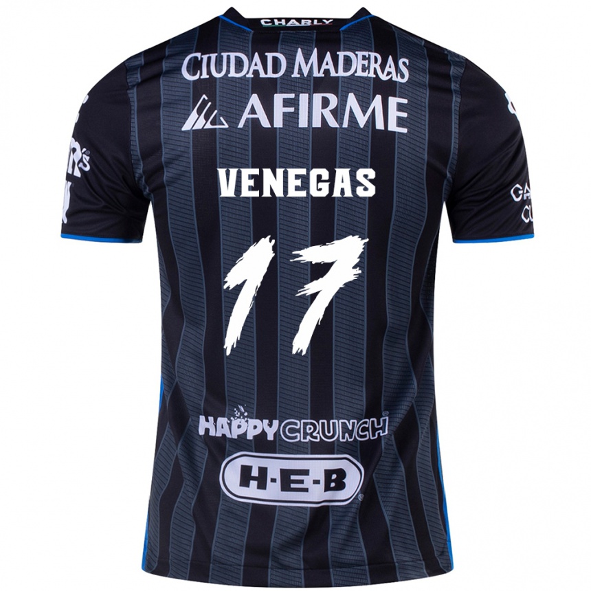 Mujer Fútbol Camiseta Francisco Venegas #17 Blanco Negro 2ª Equipación 2024/25