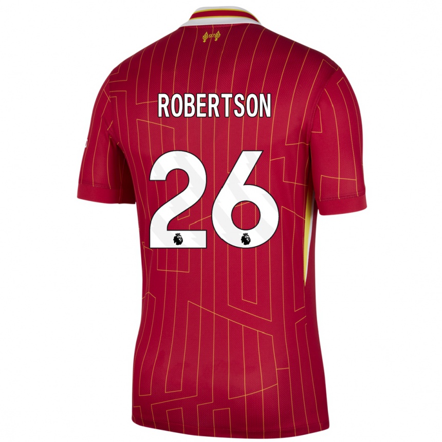 Niño Fútbol Camiseta Andrew Robertson #26 Rojo Amarillo Blanco 1ª Equipación 2024/25