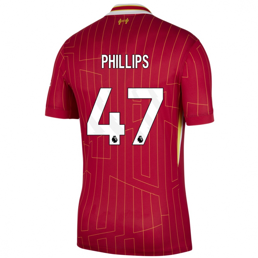 Niño Fútbol Camiseta Nathaniel Phillips #47 Rojo Amarillo Blanco 1ª Equipación 2024/25