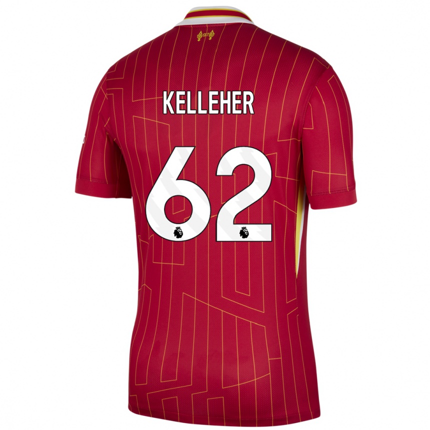 Niño Fútbol Camiseta Caoimhin Kelleher #62 Rojo Amarillo Blanco 1ª Equipación 2024/25