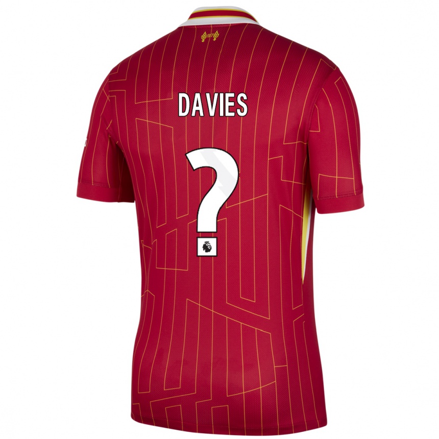 Niño Fútbol Camiseta Harvey Davies #0 Rojo Amarillo Blanco 1ª Equipación 2024/25