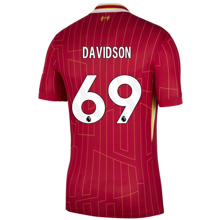 Niño Fútbol Camiseta Josh Davidson #69 Rojo Amarillo Blanco 1ª Equipación 2024/25