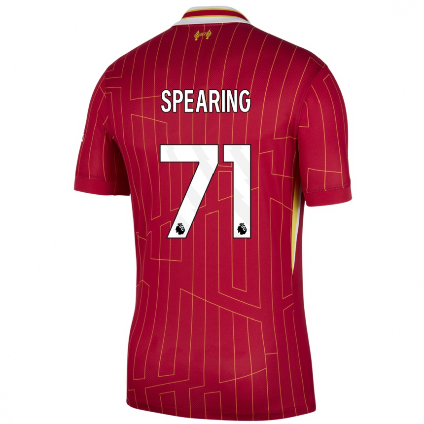 Niño Fútbol Camiseta Jay Spearing #71 Rojo Amarillo Blanco 1ª Equipación 2024/25