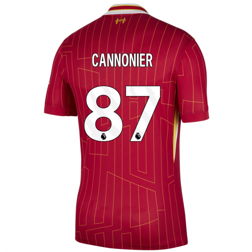 Niño Fútbol Camiseta Oakley Cannonier #87 Rojo Amarillo Blanco 1ª Equipación 2024/25