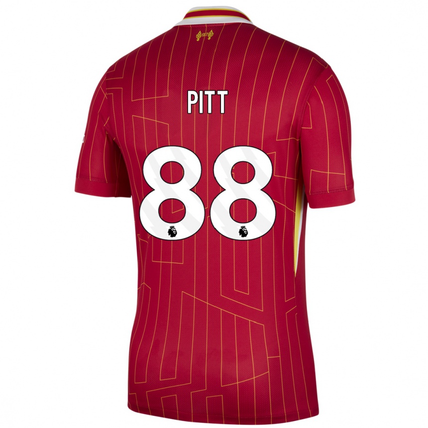 Niño Fútbol Camiseta Lucas Pitt #88 Rojo Amarillo Blanco 1ª Equipación 2024/25