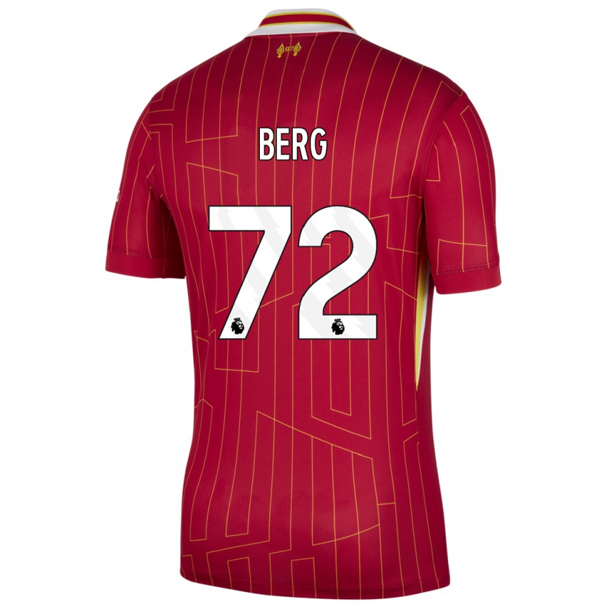 Niño Fútbol Camiseta Sepp Van Den Berg #72 Rojo Amarillo Blanco 1ª Equipación 2024/25