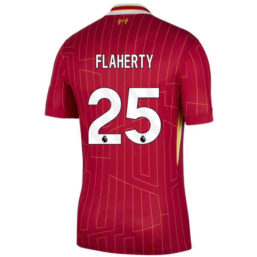 Niño Fútbol Camiseta Gilly Flaherty #25 Rojo Amarillo Blanco 1ª Equipación 2024/25