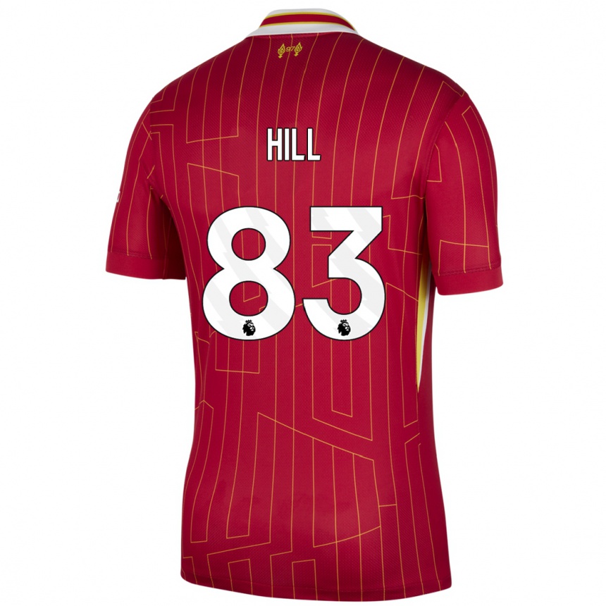 Niño Fútbol Camiseta Thomas Hill #83 Rojo Amarillo Blanco 1ª Equipación 2024/25