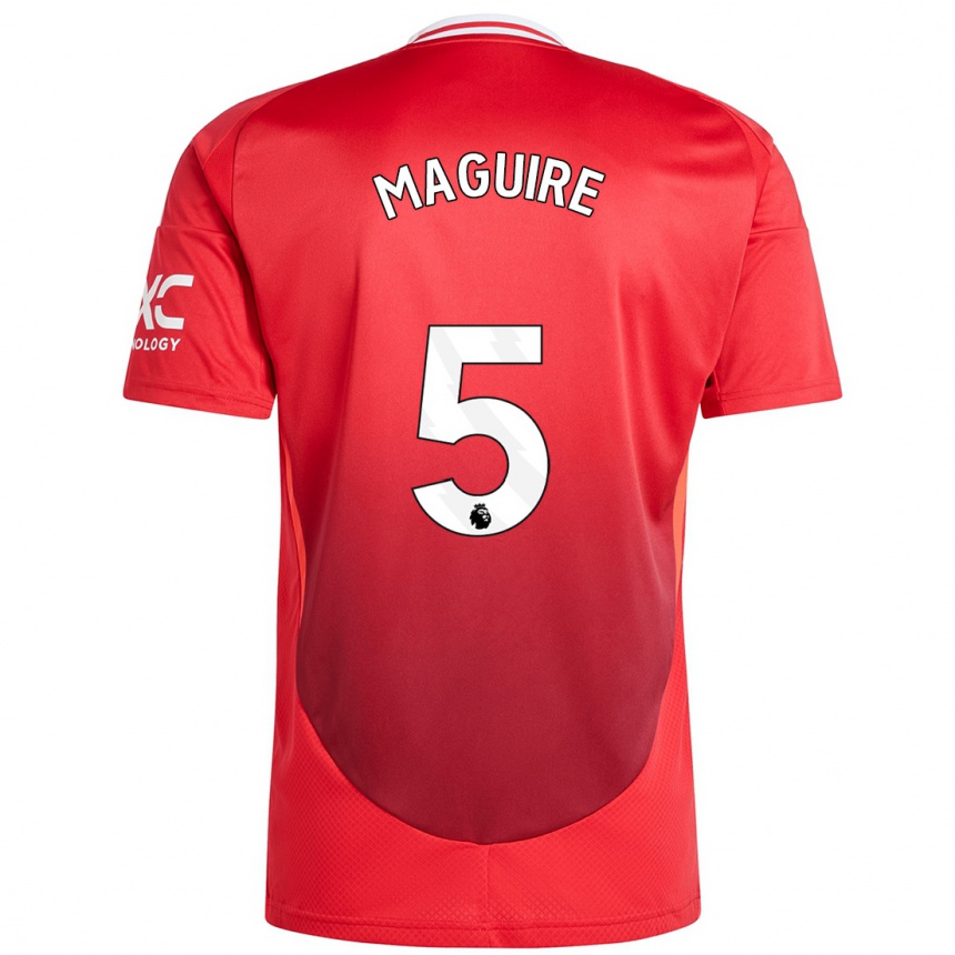 Niño Fútbol Camiseta Harry Maguire #5 Rojo Brillante 1ª Equipación 2024/25