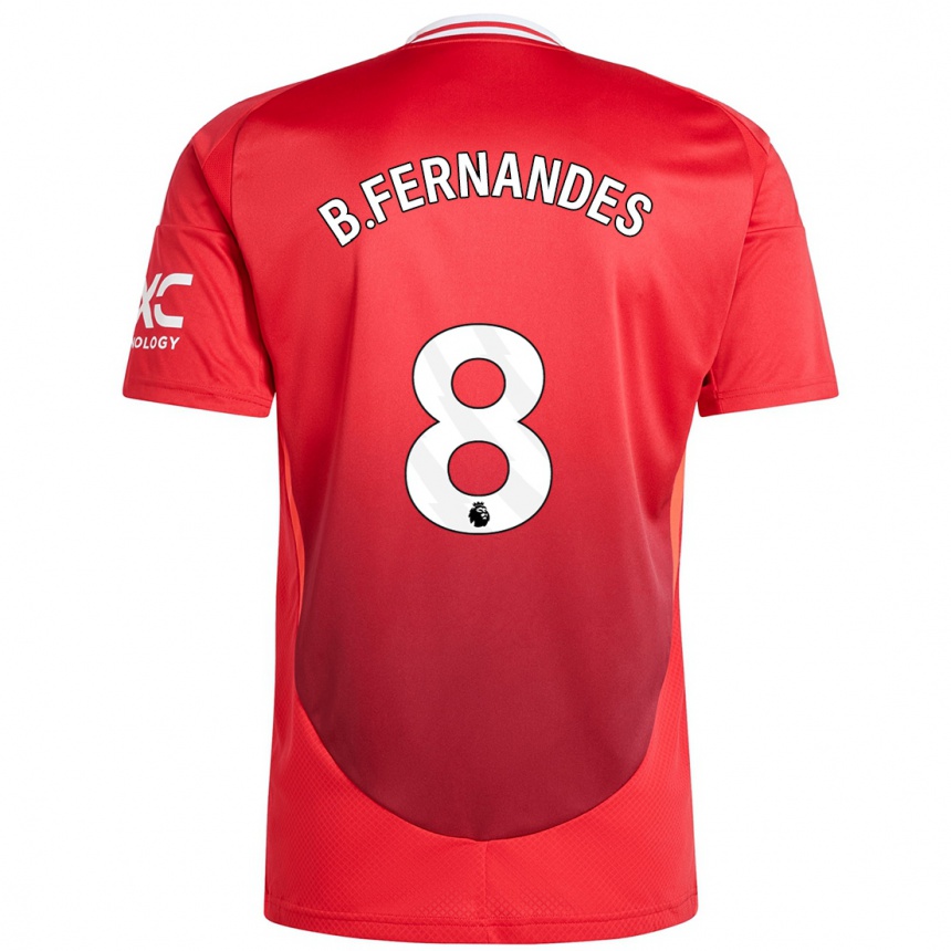 Niño Fútbol Camiseta Bruno Fernandes #8 Rojo Brillante 1ª Equipación 2024/25