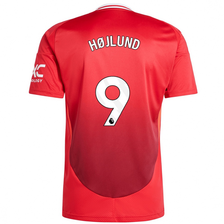 Niño Fútbol Camiseta Rasmus Højlund #9 Rojo Brillante 1ª Equipación 2024/25