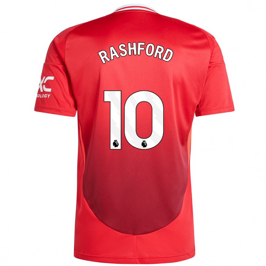 Niño Fútbol Camiseta Marcus Rashford #10 Rojo Brillante 1ª Equipación 2024/25