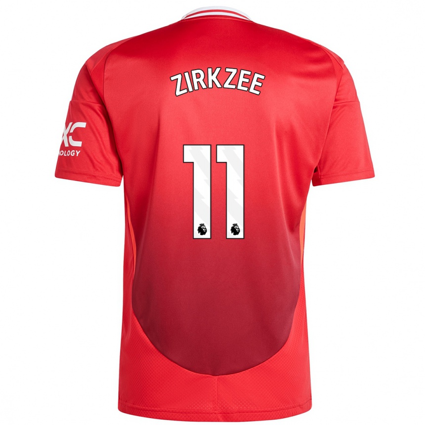 Niño Fútbol Camiseta Joshua Zirkzee #11 Rojo Brillante 1ª Equipación 2024/25