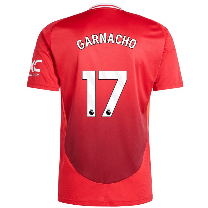 Niño Fútbol Camiseta Alejandro Garnacho #17 Rojo Brillante 1ª Equipación 2024/25