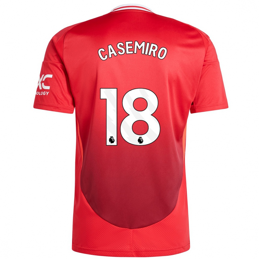 Niño Fútbol Camiseta Casemiro #18 Rojo Brillante 1ª Equipación 2024/25