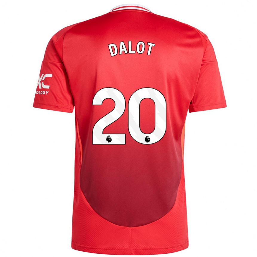 Niño Fútbol Camiseta Diogo Dalot #20 Rojo Brillante 1ª Equipación 2024/25