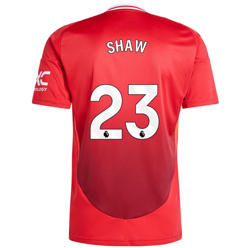 Niño Fútbol Camiseta Luke Shaw #23 Rojo Brillante 1ª Equipación 2024/25