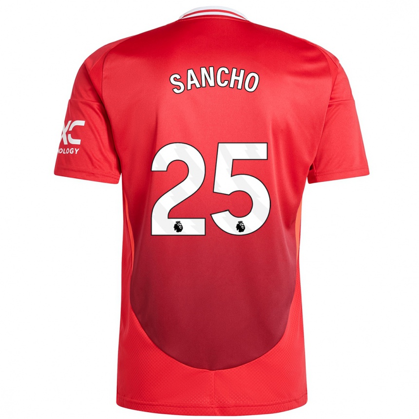 Niño Fútbol Camiseta Jadon Sancho #25 Rojo Brillante 1ª Equipación 2024/25