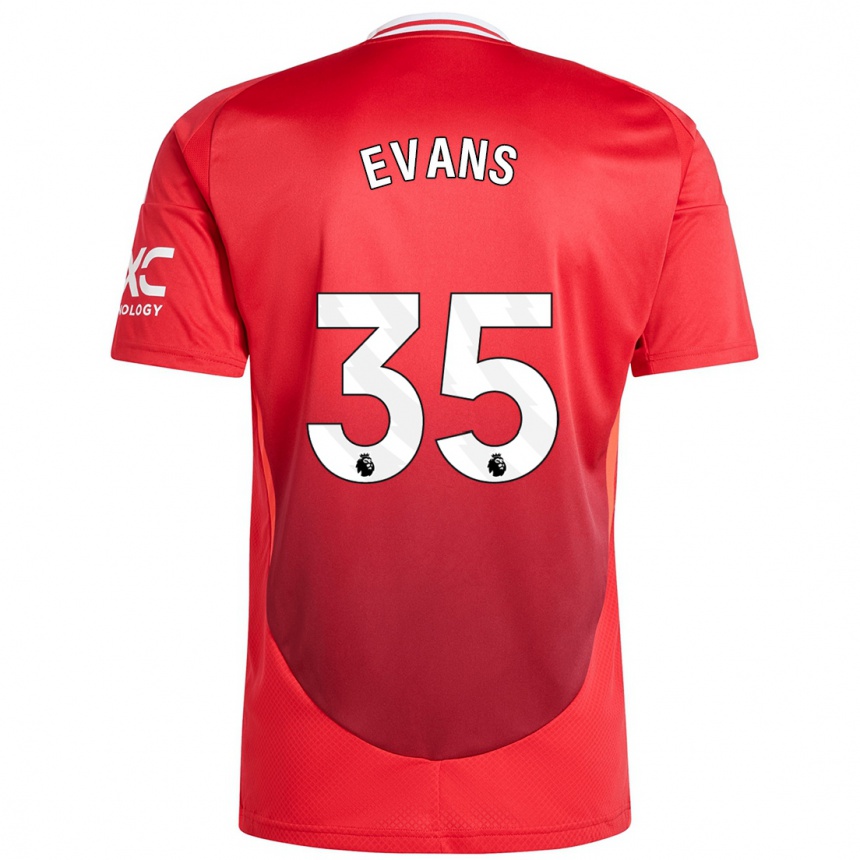 Niño Fútbol Camiseta Jonny Evans #35 Rojo Brillante 1ª Equipación 2024/25