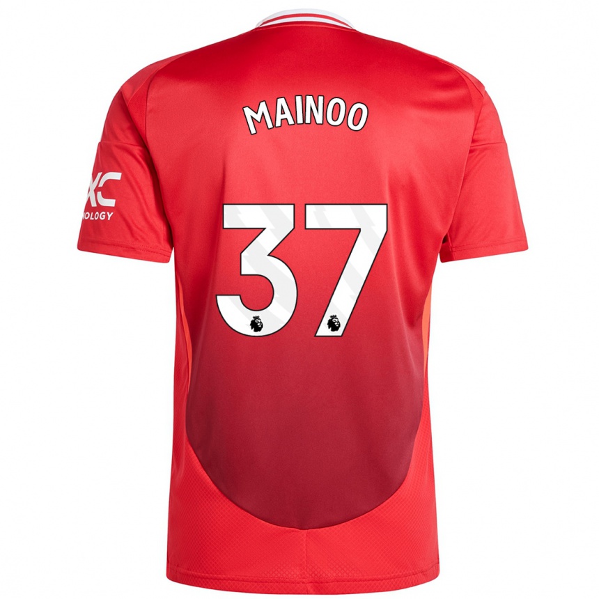 Niño Fútbol Camiseta Kobbie Mainoo #37 Rojo Brillante 1ª Equipación 2024/25