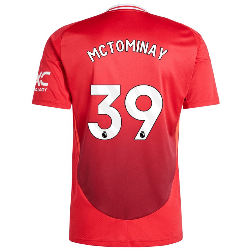 Niño Fútbol Camiseta Scott Mctominay #39 Rojo Brillante 1ª Equipación 2024/25